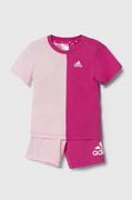 Dresy i komplety dla dziewczynek - adidas komplet dziecięcy kolor różowy - miniaturka - grafika 1