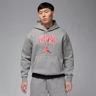 Bluzy męskie - Męska dzianinowa bluza zkapturem Mediolan Jordan - Szary - miniaturka - grafika 1