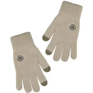 Rękawiczki dla dzieci - Rękawiczki dziewczęce dotykowe puszyste Noviti RZ019-G-01 Beżowe - miniaturka - grafika 1