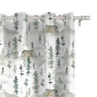 Zasłony - Zasłona AUTUMN wzór AT26 leśna chatka we mgle 150 x 150 cm tkanina standard - miniaturka - grafika 1