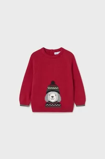 Swetry dla chłopców - Mayoral sweter niemowlęcy kolor czerwony lekki - grafika 1