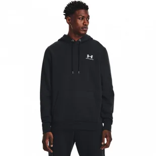 Męska bluza dresowa nierozpinana z kapturem Under Armour UA Essential Fleece Crew - czarna - UNDER ARMOUR - Bluzy sportowe męskie - miniaturka - grafika 1