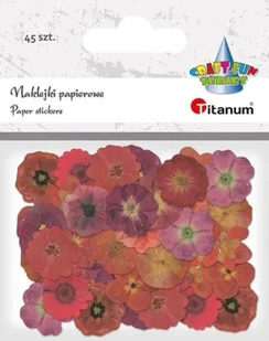 Naklejki papierowe Kwiaty mix 45szt - Titanum - Szkolne artykuły papiernicze - miniaturka - grafika 1