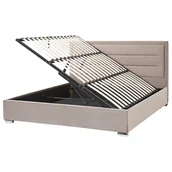 Łóżka - Łóżko z pojemnikiem welurowe 180 x 200 cm beżowoszare ROUEN - miniaturka - grafika 1