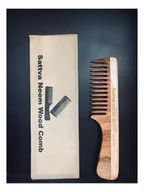 Szczotki i grzebienie do włosów - Sattva Sattva Grzebień Z Drzewa Neem Miodli Indyjskiej) Single 19cm - miniaturka - grafika 1