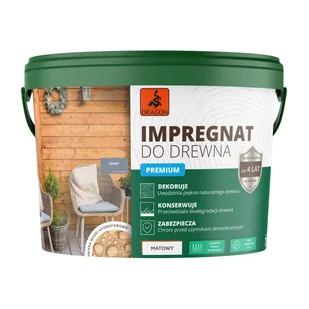 Dragon Impregnat do drewna akrylowy 10 l Szary - Farby i impregnaty do drewna Dragon Impregnat do drewna akrylowy 10 l Szary - Farby i impregnaty do drewna - miniaturka - grafika 1
