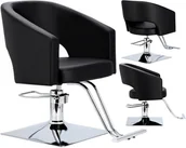Fotele fryzjerskie - Fotel fryzjerski Greta Black hydrauliczny obrotowy podnóżek do salonu fryzjerskiego krzesło fryzjerskie - miniaturka - grafika 1