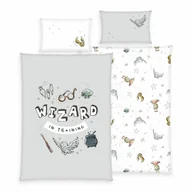 Pościel dla dzieci - Pościel 100x135 Harry Potter szara dziecięca do łóżeczka - miniaturka - grafika 1