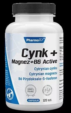 Cynk + Magnez + B6 Active Pharmovit, suplement diety, 120 kapsułek | Darmowa dostawa od 199,99 zł !! 3643661