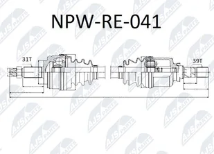 Wał napędowy NTY NPW-RE-041 - Układ napędowy - akcesoria - miniaturka - grafika 1