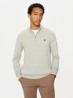 Swetry męskie - U.S. Polo Assn. Sweter MUP2963 Szary Regular Fit - miniaturka - grafika 1