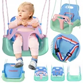 Place zabaw - Huśtawka Ogrodowa Modułowa domowa dla Dzieci 3w1 Mocna na Linach Bezpieczna - miniaturka - grafika 1