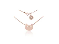 Biżuteria dla dzieci - Naszyjnik z głową kota - rose gold - grawer - miniaturka - grafika 1