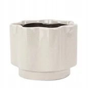 Donice - OSŁONKA CERAMICZNA BIAŁA 13cm doniczka donica na fikus kwiaty balkon - miniaturka - grafika 1
