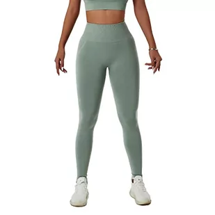 EULLA Leggins Joga Kobieta Nagie Uczucie Spodnie Sportowe Joga Kobiety Legginsy Damskie Fitness Miękkie Elastyczne, Jasnozielony, XL - Legginsy - miniaturka - grafika 1