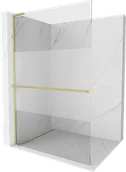 Ścianki i drzwi prysznicowe - Mexen Kioto+ L ścianka prysznicowa z półką Walk-in 80 x 200 cm, transparent/szron, złota szczotkowana - 800-080-123-55-35 - miniaturka - grafika 1