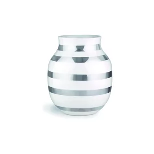Biały kamionkowy wazon z detalami w kolorze srebra Kähler Design Omaggio, wys. 20 cm - Wazony i flakony - miniaturka - grafika 1