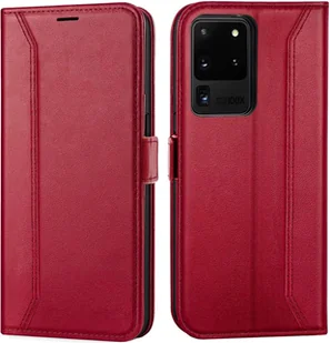 Etui na telefon komórkowy Samsung Galaxy S20 Ultra flip case składane etui ochronne, czerwone - Etui i futerały do telefonów - miniaturka - grafika 1