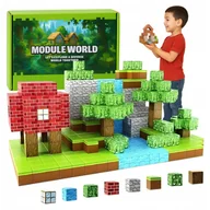 Klocki - KLOCKI MAGNETYCZNE 200 ELE KONSTRUKCYJNE SZEŚCIANY PIKSELE BLOKI KWADRATOWE MINEKRAFT - miniaturka - grafika 1