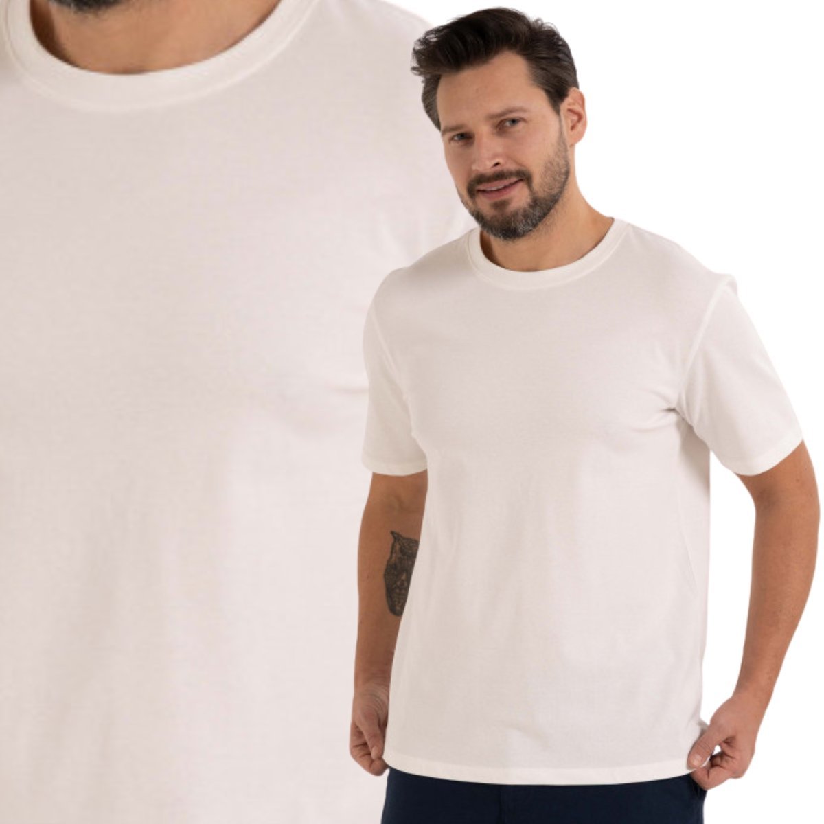 KOSZULKA MĘSKA T-SHIRT Z BAWEŁNY CZESANEJ KLASYCZNA WYGODNA MORAJ 3XL WHITE