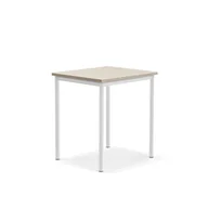 Meble do szkół i przedszkoli - Biurko SONITUS PLUS, 700x600x760 mm, HPL popielaty, redukcja hałasu, biały - miniaturka - grafika 1