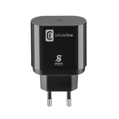 Pozostałe akcesoria do telefonów - Cellularline - Ładowarka sieciowa USB-C Super Fast Charger 25W (Designed for Samsung) (czarny) - miniaturka - grafika 1