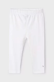 Spodnie i spodenki dla dziewczynek - Mayoral legginsy dziecięce kolor biały gładkie - grafika 1
