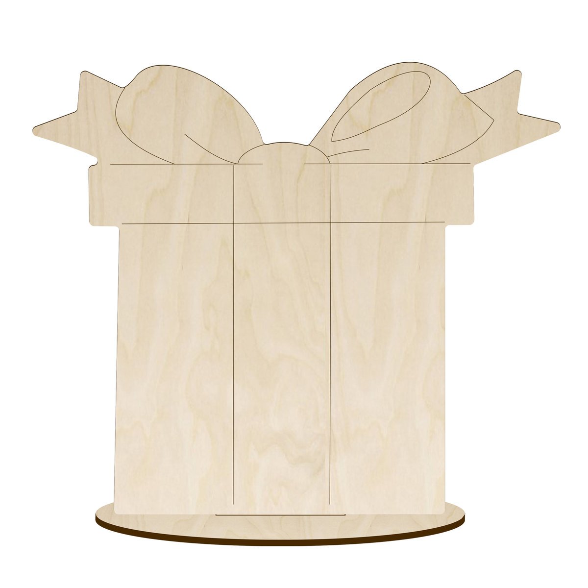 Prezent na Podstawce Figurka 10cm Drewniana na Podstawce z Grawerem 10SZT