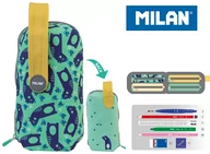Piórniki - MILAN Multipiórnik owalny z 4 piórnikami NET & LIT zielony - miniaturka - grafika 1