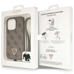 Etui Guess GUHCP14XP4TDSCPW na iPhone 14 Pro Max 6.7" - brązowe Crossbody 4G Metal Logo - Etui i futerały do telefonów - miniaturka - grafika 9