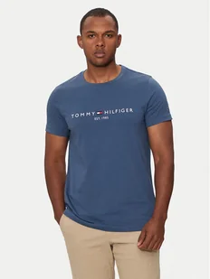 Tommy Hilfiger T-Shirt Logo MW0MW11797 Niebieski Regular Fit - Koszulki męskie - miniaturka - grafika 1