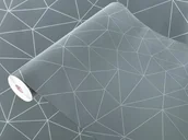 Meble modułowe i akcesoria - Samoprzylepna Okleina Meblowa Geometryczna Srebrna Na Szafkę Komodę Meble 45x200 - miniaturka - grafika 1