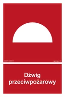 Systemy ekspozycyjne i znaki informacyjne - BB009 DŹWIG PRZECIWPOŻAROWY, PS - PŁYTA PCV 1MM FOTOLUMINESCENCYJNA; (250X370MM) - miniaturka - grafika 1
