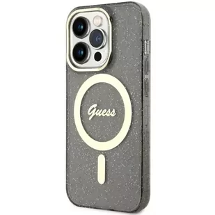 Guess GUHMP14LHCMCGK do Apple iPhone 14 Pro 6.1" czarny/black hardcase Glitter Gold MagSafe - Etui i futerały do telefonów - miniaturka - grafika 2
