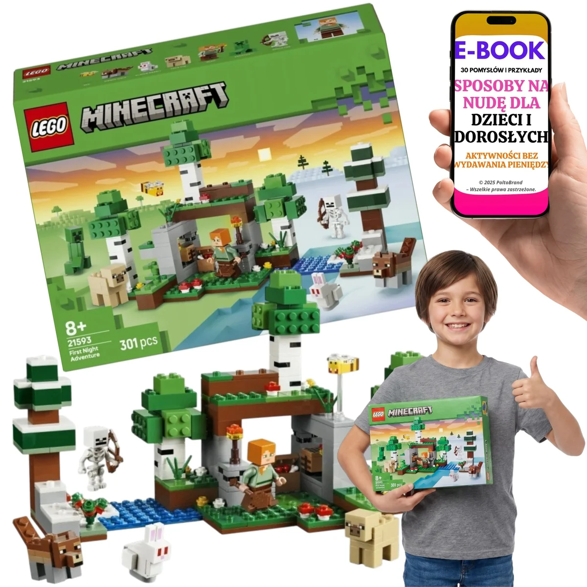 LEGO Minecraft Przetrwanie Pierwszej Nocy Prezent Dla Gracza 21593