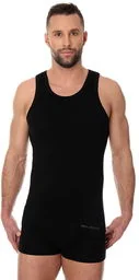 Bezszowa koszulka męska Brubeck Comfort Cotton TA00540 czarna - Koszulki męskie - miniaturka - grafika 1