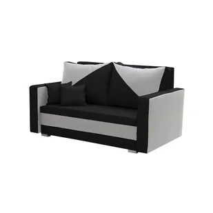 Sofa kanapa 2 os z funkcją spania ASTO1 czarny / srebrny - Sofy i kanapy - miniaturka - grafika 1