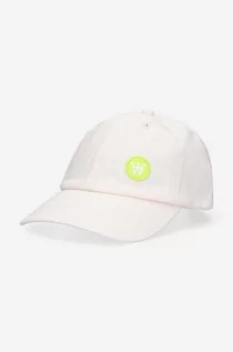 Czapki męskie - Wood Wood czapka z daszkiem bawełniana Eli kolor biały z aplikacją 10250800.7083-OFFWHITE - grafika 1