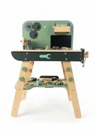 Zabawki interaktywne dla dzieci - Drewniany warsztat dla dzieci z narzędziami – zestaw majsterkowicza Montessori 3+ z imadłem i akcesoriami - miniaturka - grafika 1