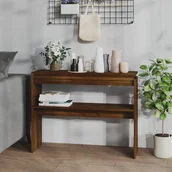 Konsole i sekretarzyki - Lumarko Stolik konsolowy, brązowy dąb, 102x30x80 cm - miniaturka - grafika 1