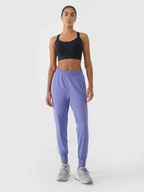 Spodnie sportowe damskie - 4F Spodnie treningowe szybkoschnące damskie - granatowe XXL - miniaturka - grafika 1