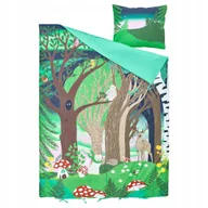 Pościel dla dzieci - Ikea Skogsduva Pościel dziecięca 150x200 cm wielobarwny wzór las - miniaturka - grafika 1