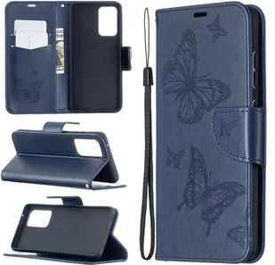 Etui König Design kompatybilne z Samsung Galaxy A52 4G / 5G / A52s z imitacji skóry - Niebieskie etui na telefon komórkowy - Etui i futerały do telefonów - miniaturka - grafika 1