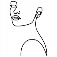 Dekoracje domu - Drewniana dekoracja ścienna Linearna Kobieta - miniaturka - grafika 1