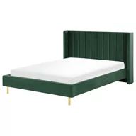 Łóżka - Beliani Łóżko welur zielone 160 x 200 cm VILLETTE - miniaturka - grafika 1