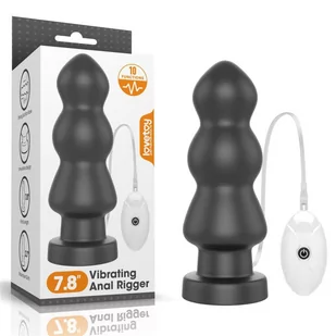 LoveToy LoveToy King Sized Vibrating Anal Rigger 7.8" Black - Korki analne - miniaturka - grafika 1