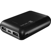 Powerbanki - Natec Powerbank Trevi Compact 10000mAh 2x USB + USB-C Czarny - miniaturka - grafika 1