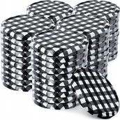 Pojemniki kuchenne - Metalowe wieczka do słoików Virbo 50 szt. 82mm "Czarna Krata" - miniaturka - grafika 1