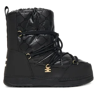 Śniegowce Elisabetta Franchi Snow Boot F4A6-E0457-1860930 D Czarny - Buty dla dziewczynek - miniaturka - grafika 1