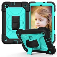 Długopisy - Etui do Samsung Galaxy Tab A 8.4 SM-T307 (2020), odporne na uderzenia etui ochronne z uchwytem na długopis - obracany o 360° pasek na ramię (czarny + miętowo-zielony) - miniaturka - grafika 1